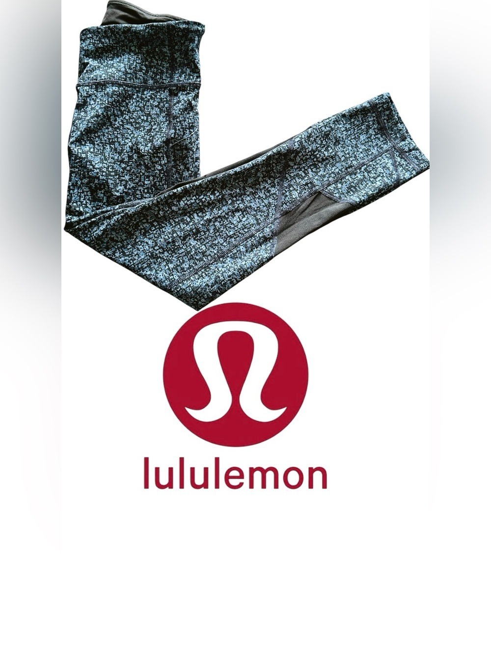 lululemon Athletica Black, Blue and Gray Cropped Active Leggings